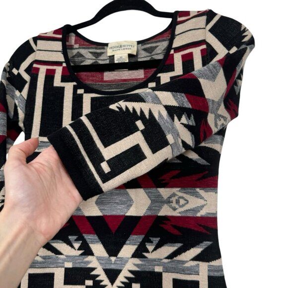 Ralph Lauren Denim & Supply Women's‎ Aztec Print 3/4 Sleeve Sweater Dress Size S - Picture 3 of 7